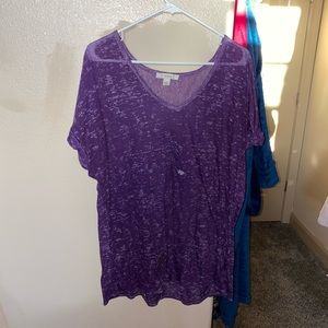 purple washed pattern shirt